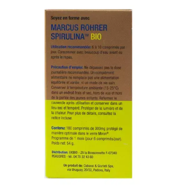Comprimidos de Spirulina Orgânica Marcus Rohrer - 180 unidades