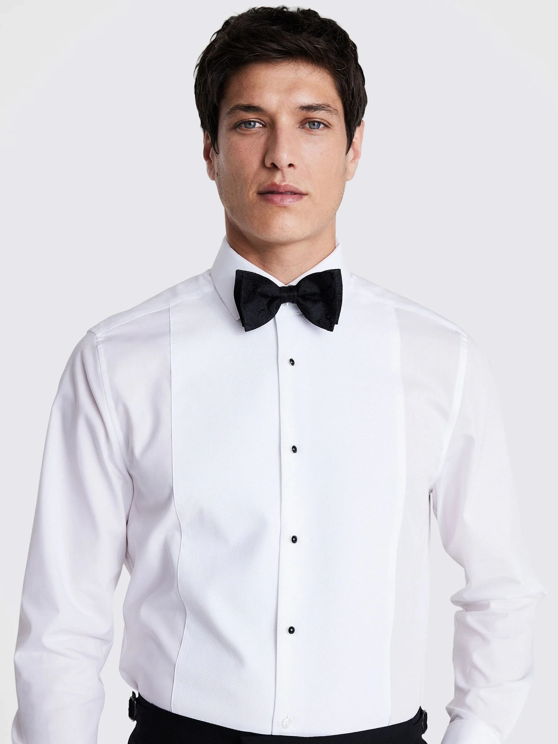 Zwart - MOSS Silk Paisley Ready Bow Tie