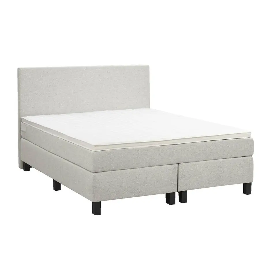 Boxspring Liv egaal - ecru - 140x200 cm - vierkante poot