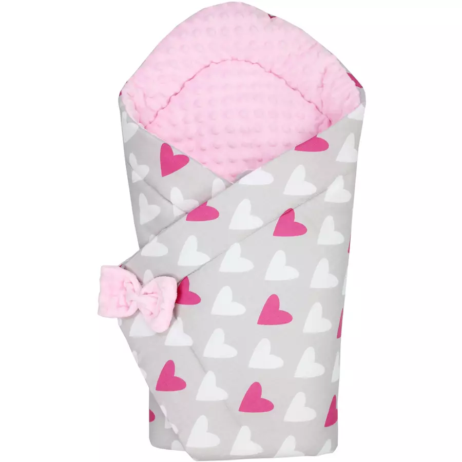 TupTam Baby Winter Einschlagdecke Warm Wattiert Minky rosaweiß