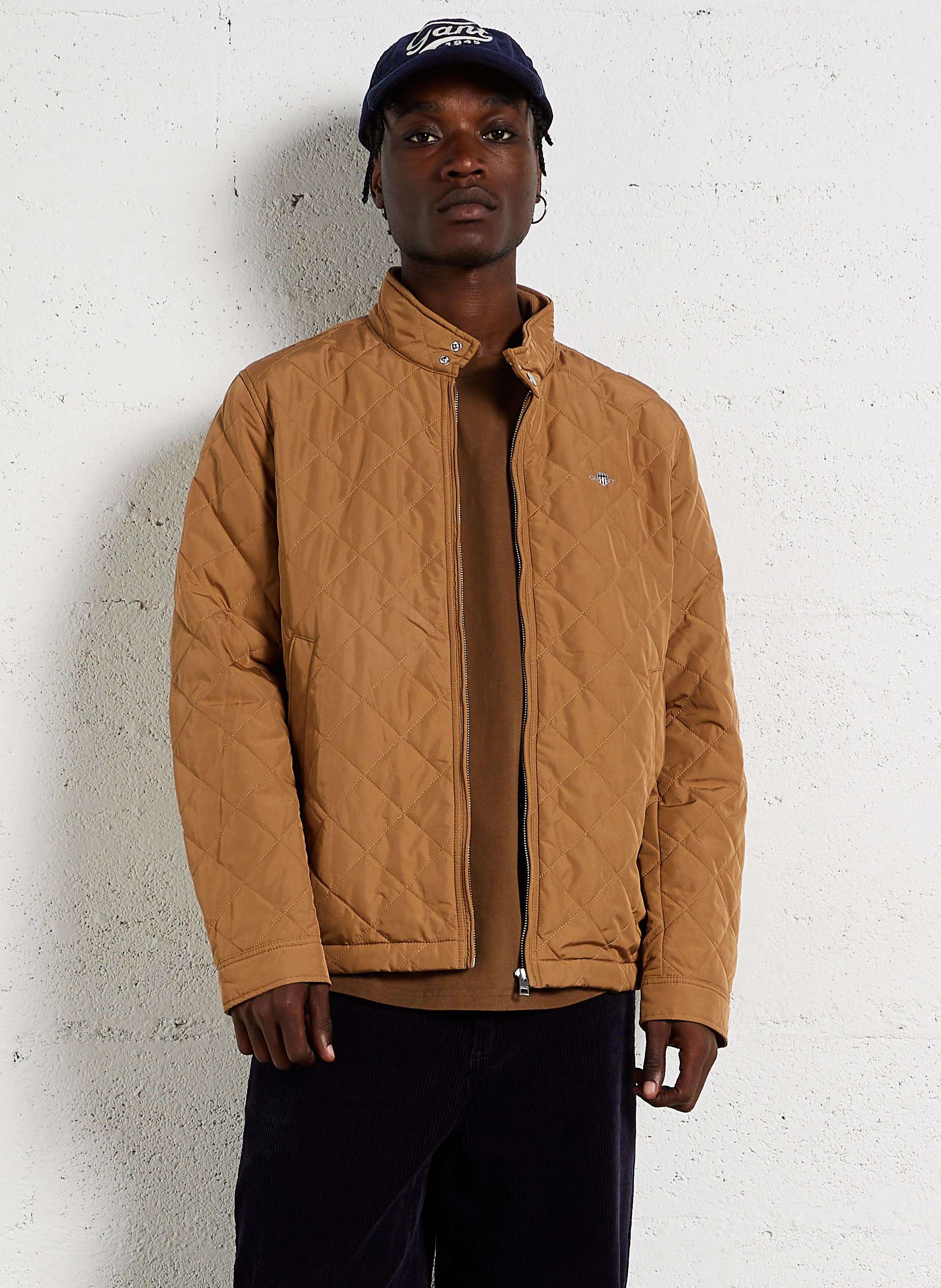 Veste col montant matelassée| Marron