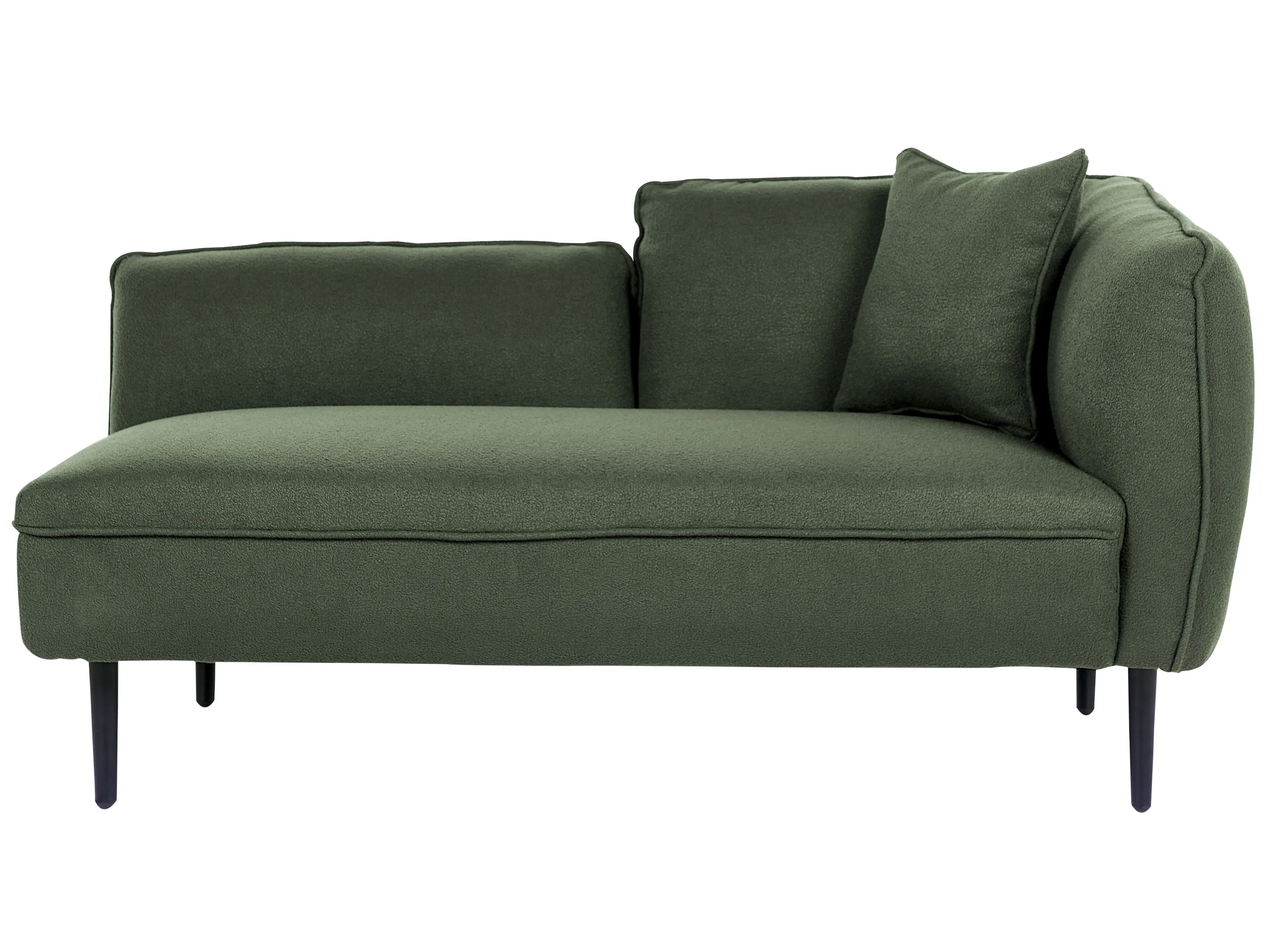 Rechtszijdige chaise longue CHEVANNES Bouclé Donkergroen