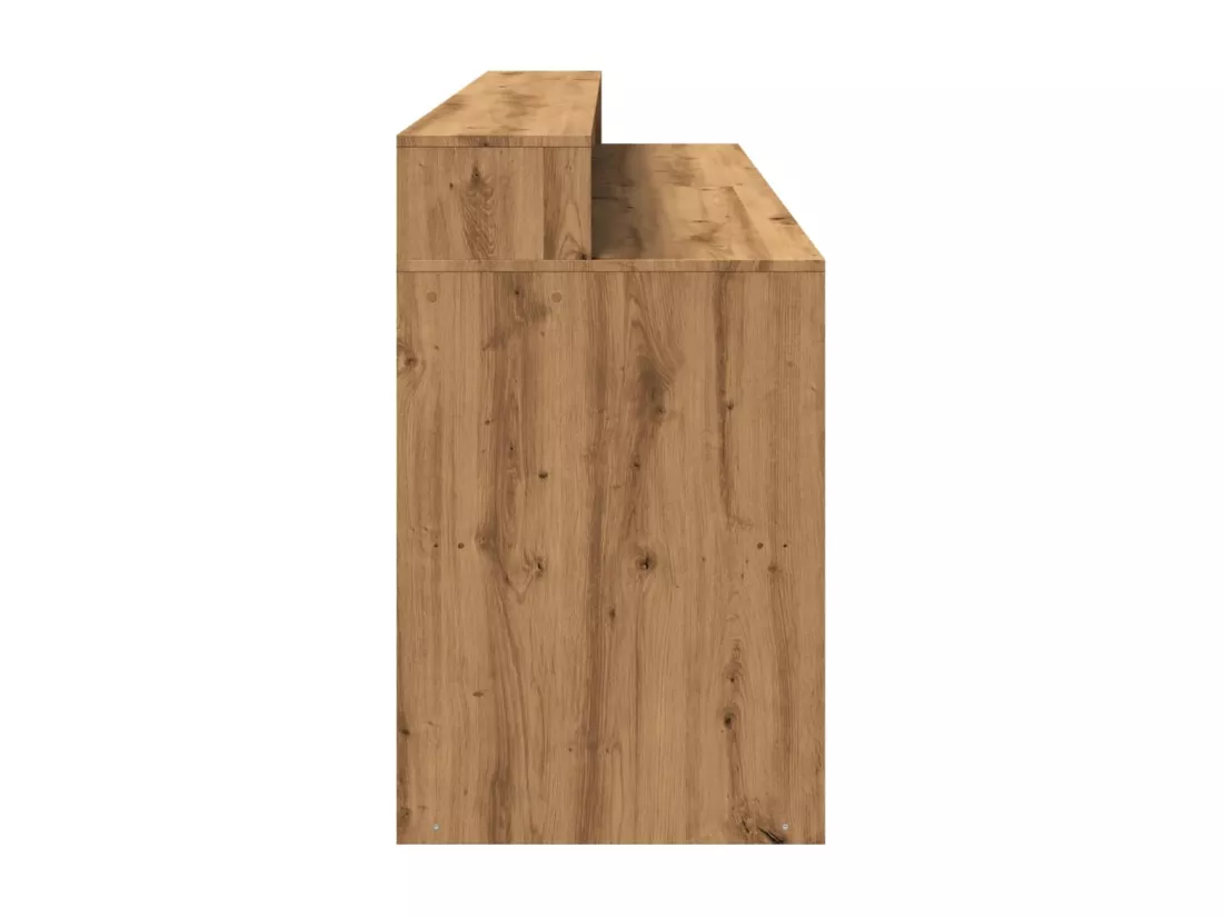 Bureau avec lumières LED chêne artisanal bois d'ingénierie