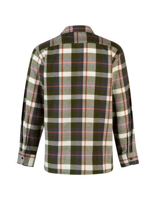 Storvik Blouse Flanel Olijfgroen&Wit - Vrijetijdskleding