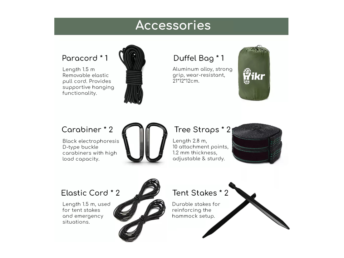 Hikr 2 persoons hangmat - Green