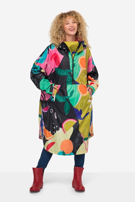 Funktions-Regencape, Unisex, Print, Kapuze