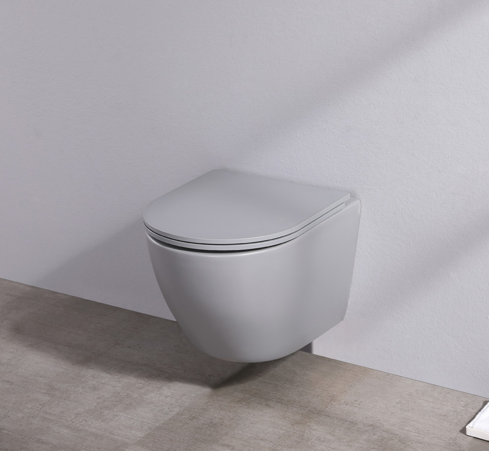 Grohe Rapid toiletset met Saniclear Itsie mat grijze toiletpot randloos met softclose zitting