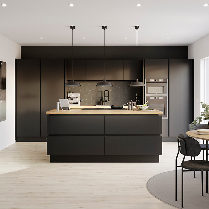 Lot de 2 façades tiroir Stevia noir mat L. 40 cm x H. 34 cm Caraway Innovo GoodHome