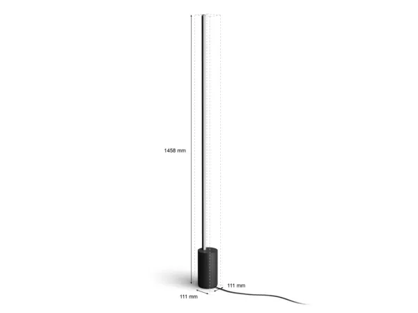 Philips Hue White and Color Ambiance Gradient Signe - Gulvlampe - LED - 29 W - 16 millioner farver/varmt til køligt hvidt lys - 2000-6500 K - sort