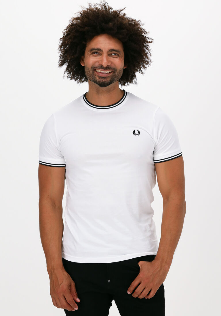 FRED PERRY witte fred perry t-shirt twin tipped t-shirt