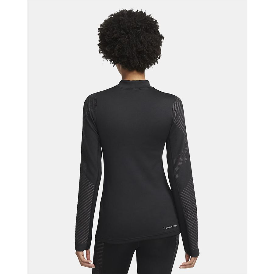 Nike Pro Maillot d'Entraînement Therma-FIT ADV - Noir/Argenté Femme