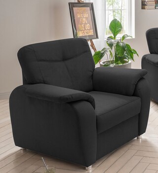 Sessel Edina B/H/T ca. 107/91/94 cm Mango Schwarz