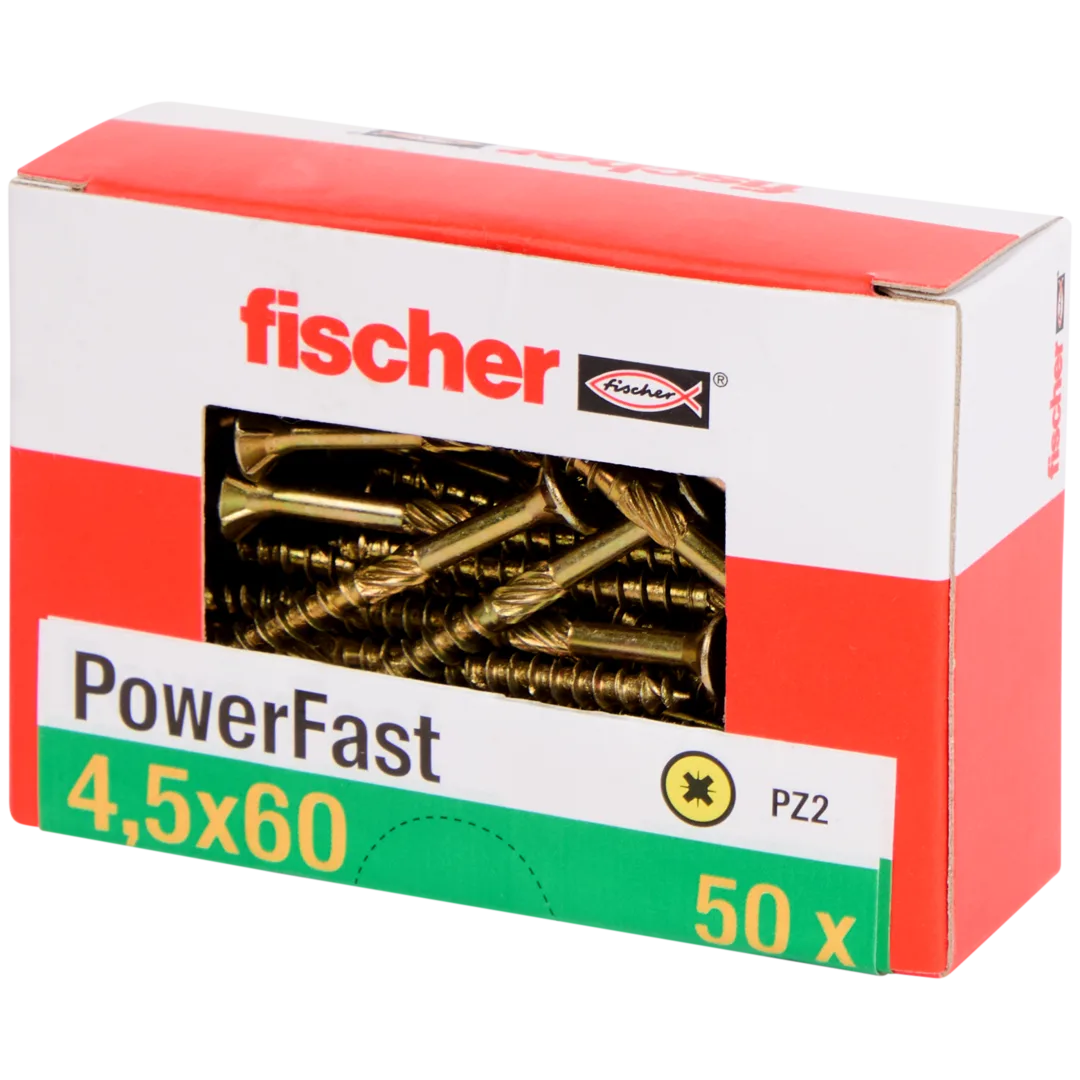 Fischer spaanplaatschroeven 4,5 x 60 mm | 50 stuks
