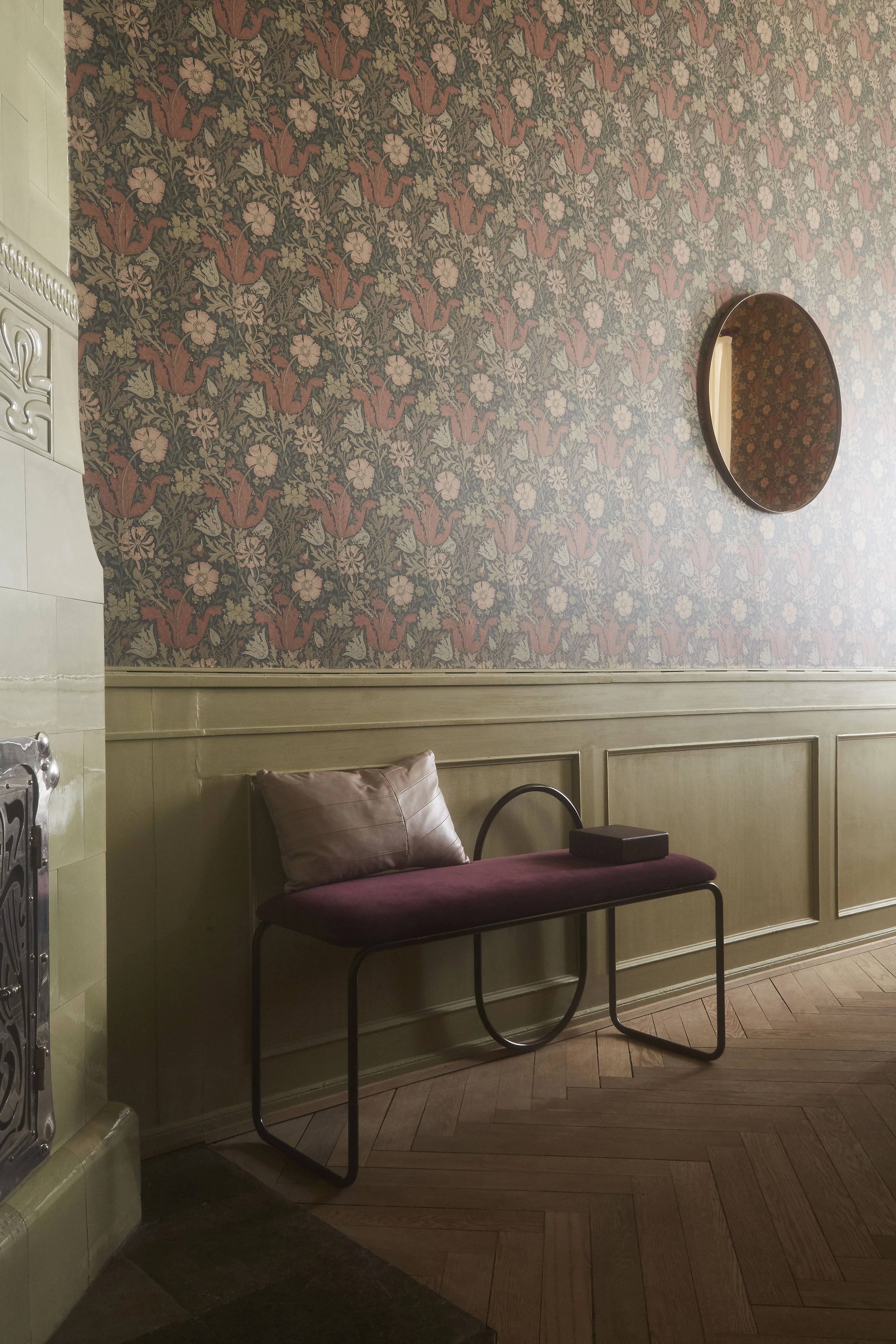 CIRCUM SMALL - Miroir mural bois | Jaune