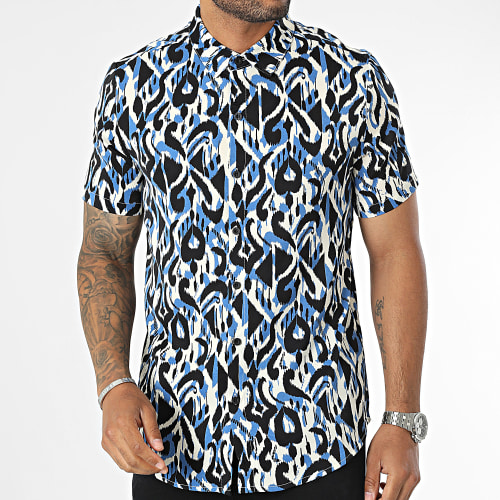 Chemise Manches Courtes Noir Bleu Blanc