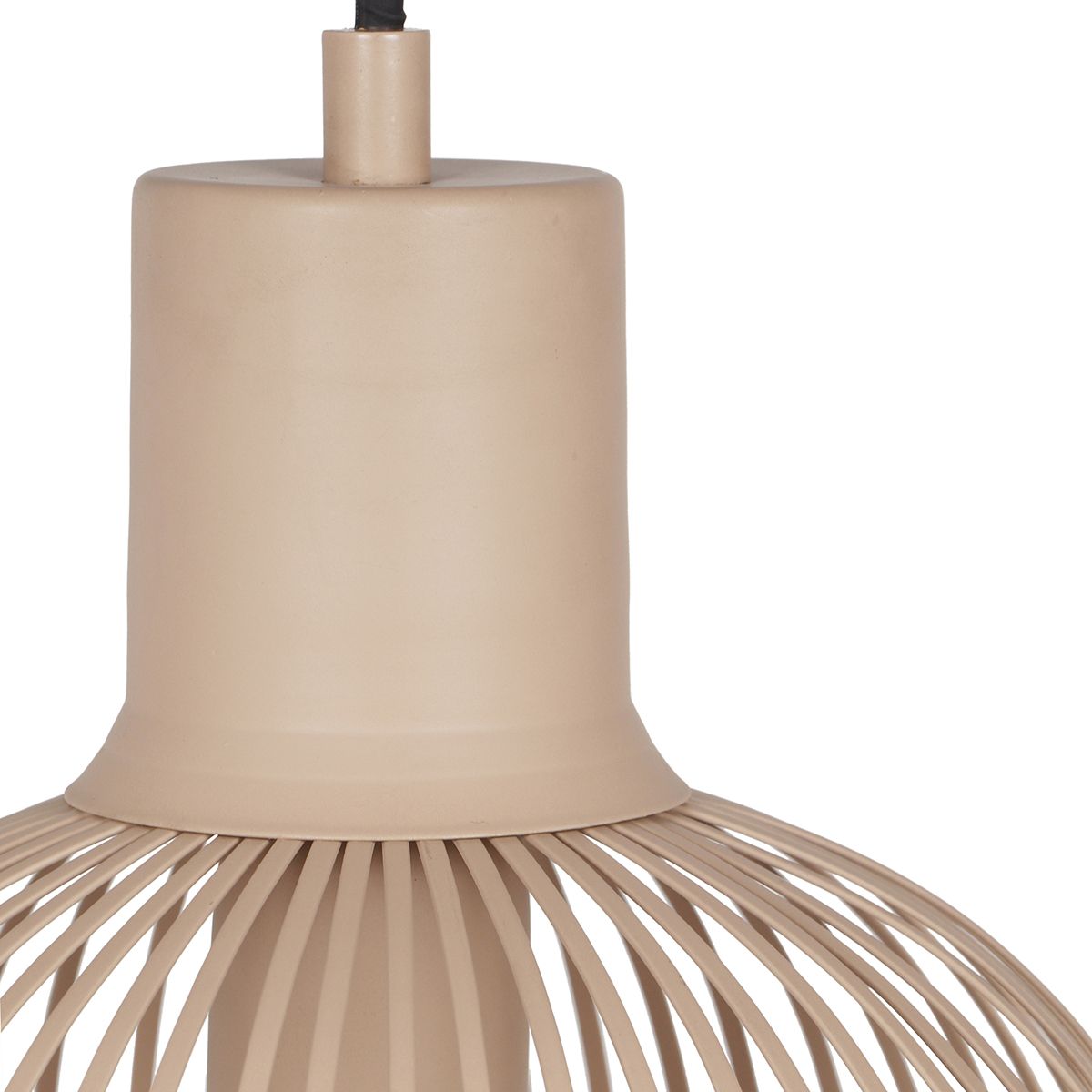 Moderne draad hanglamp zwart met beige 23cm - Gila