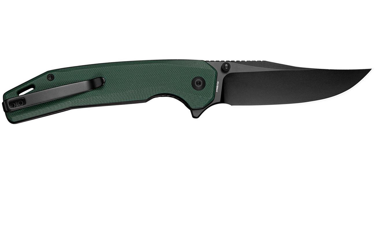 SENCUT Vornix S25038-1 Black 9Cr18MoV, Teal Green G10, zakmes