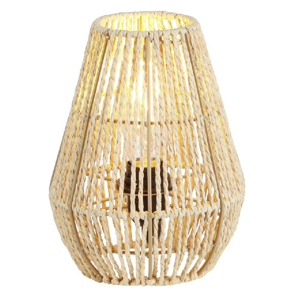 Lampe de chevet avec abat jour en cordage imitation jute naturel