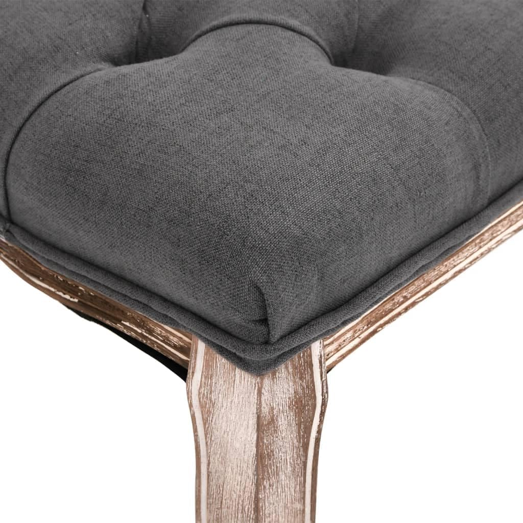 Polsterbank Dunkelgrau 110x38x45 cm Leinen Massivholz Cabriole-Beine für Flur Schlafzimmer Esszimmer mit bequemer Leinenpolsterung und eleganter Optik