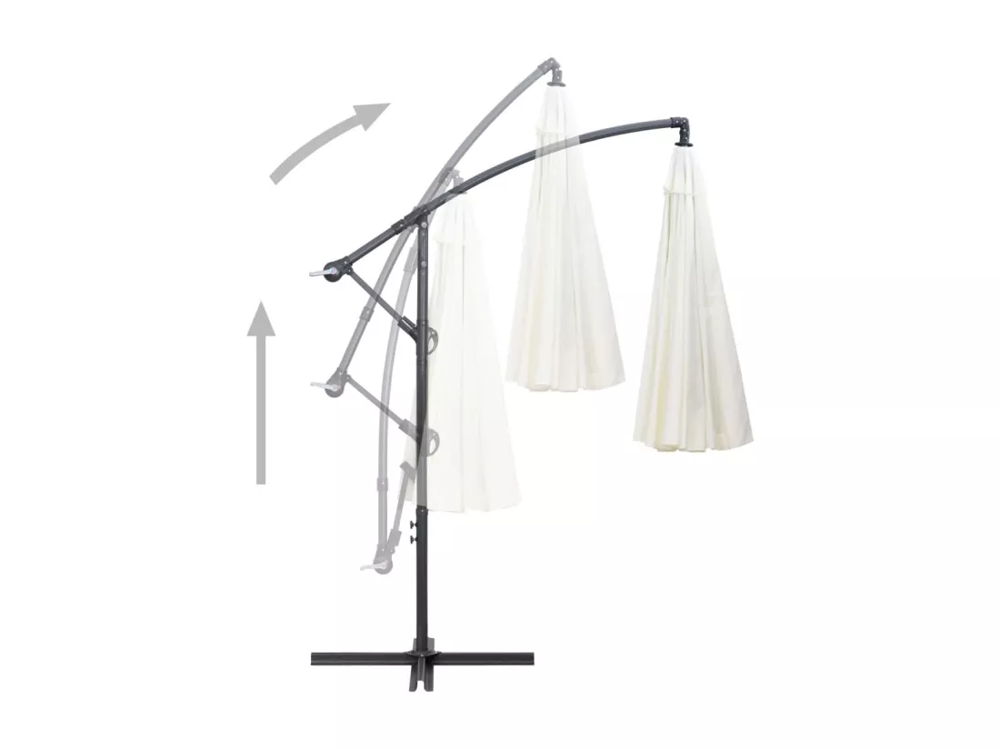 Parasol suspendu Blanc 3 m Aluminium