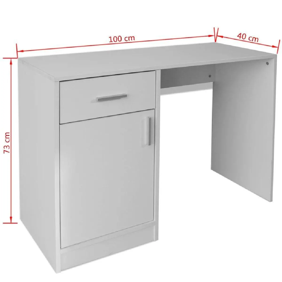 Bureau avec tiroir Helloshop26 - Blanc 100x40x73 cm
