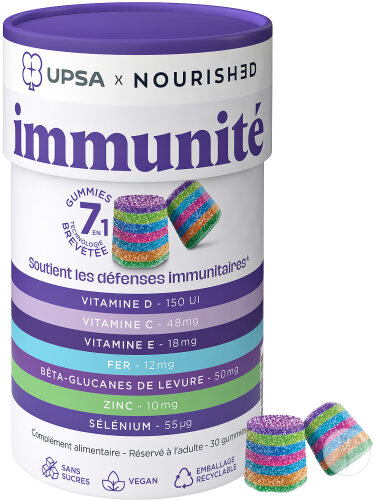 UPSA Gummies 7En1 Nourished Immunité & Défenses Immunitaires Adulte 30 Pièces