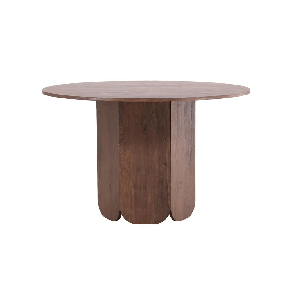 Eettafel Rond - Donkerbruin - 120x120x75cm - Tekla