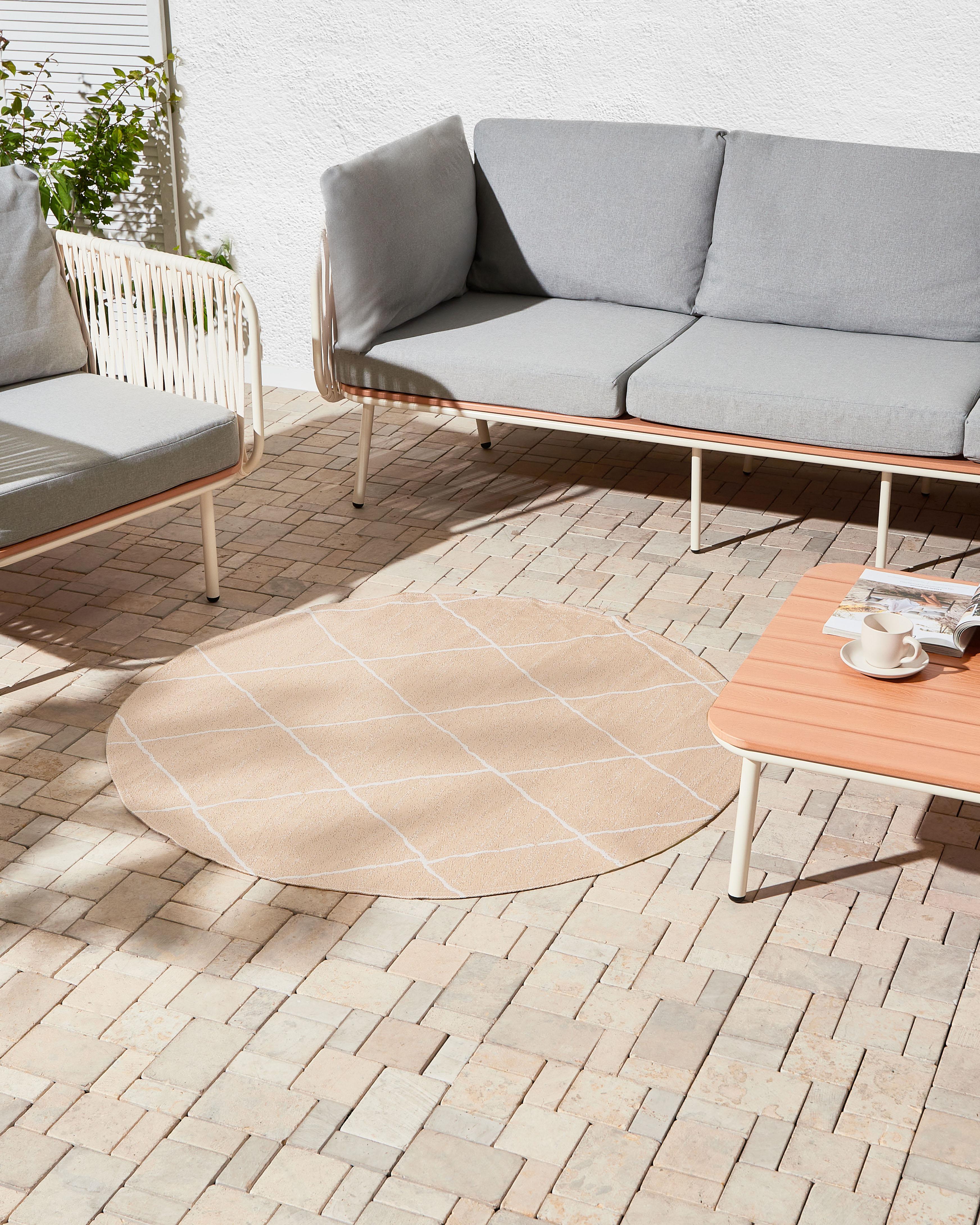 Tuintapijt GWALIOR Beige ø 120 cm