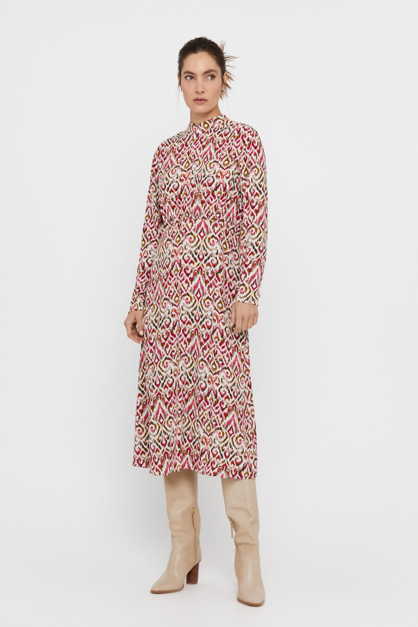 Vestido de malha sustentável - Estampa branca