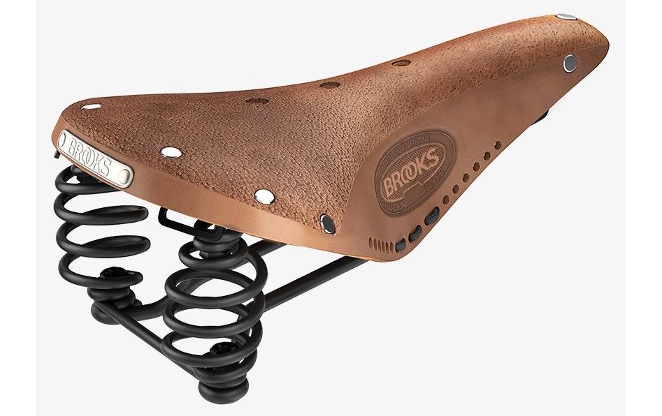 Fahrradsattel Flyer Softened Pre-Aged<br>Ledersattel für Herren mit Nubuk behandeltem Leder
