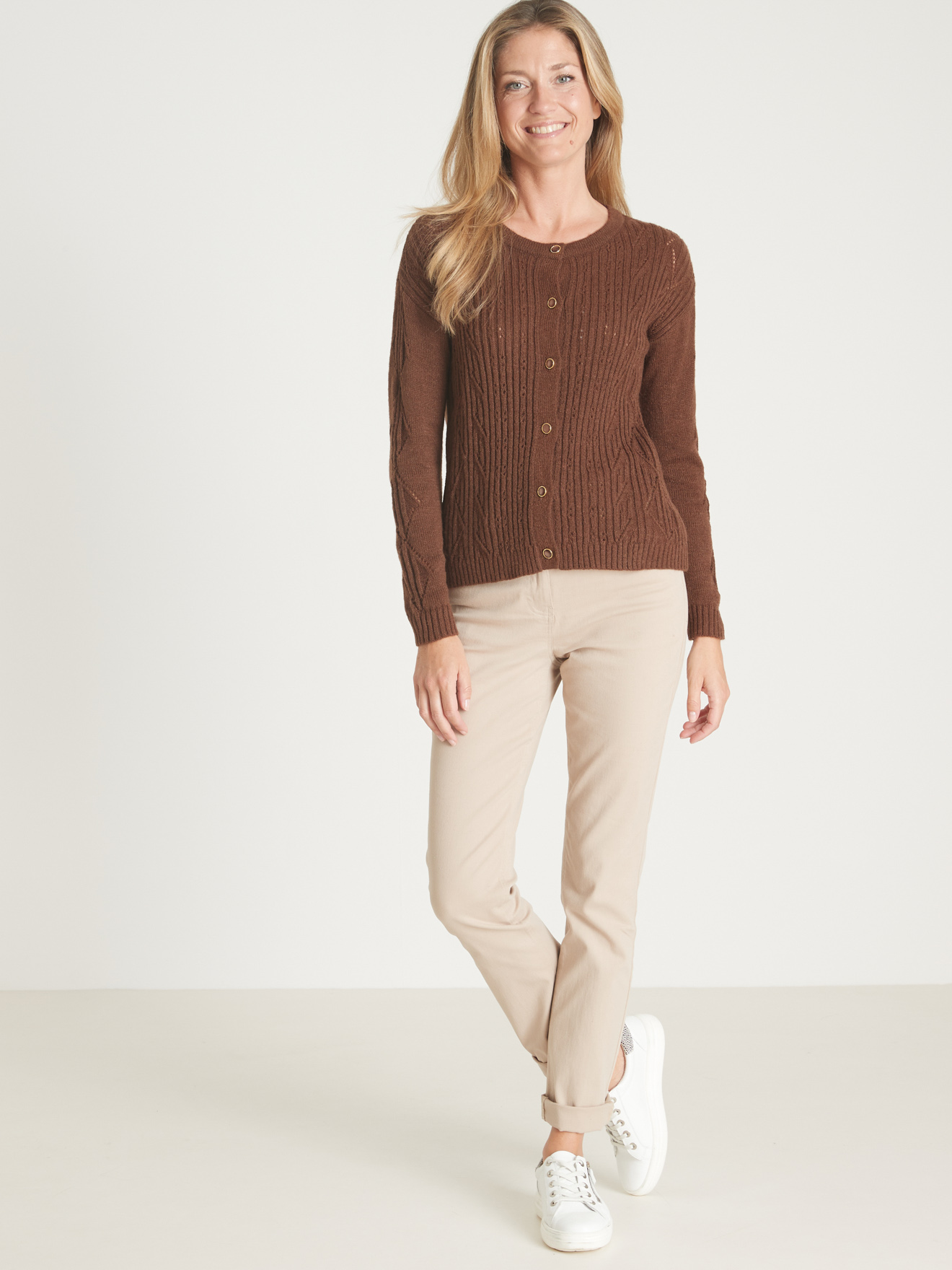 Cardigan fantaisie avec laine et alpaga