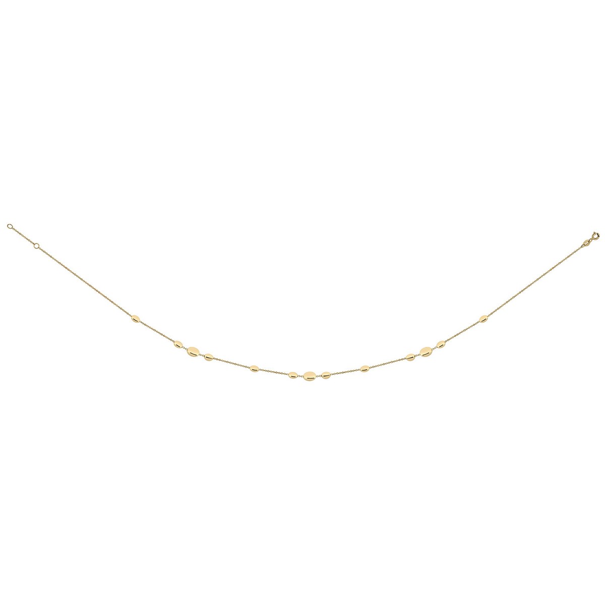 Collier or jaune 18 carats motifs ovales estampes
