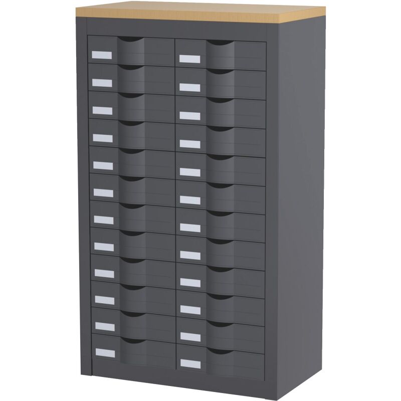 Comptoir 2 colonnes 24 tiroirs H 106,5 cm Paperflow