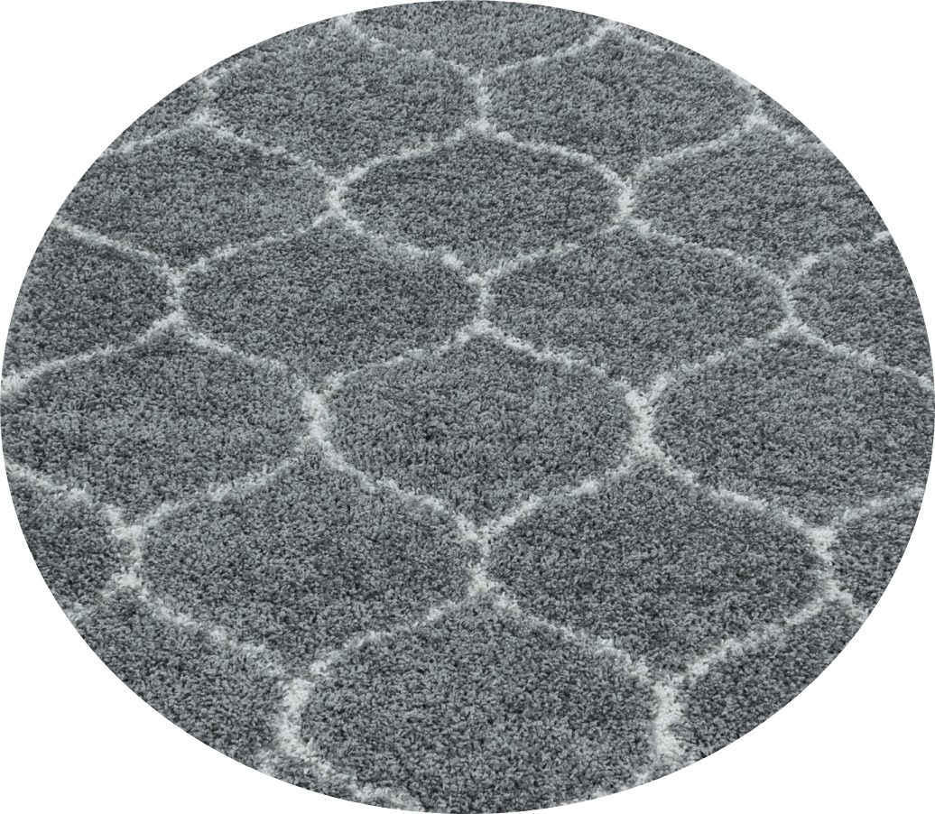 Stilvoller Runde Designer Hochflor Teppich | Skandinavisches Flair