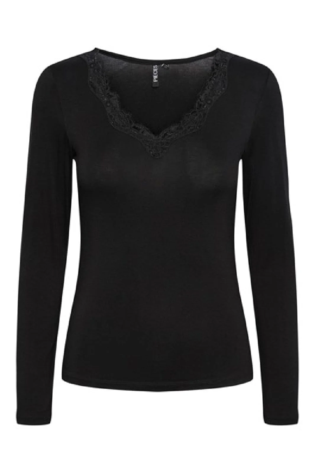 Pieces Pcbarbera Ls Lace Top 4279507 black