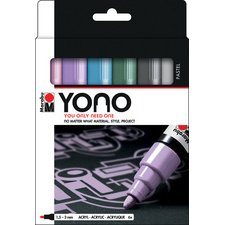 Marqueur acrylique YONO, 1,5-3,0 mm, set de 6 PASTEL