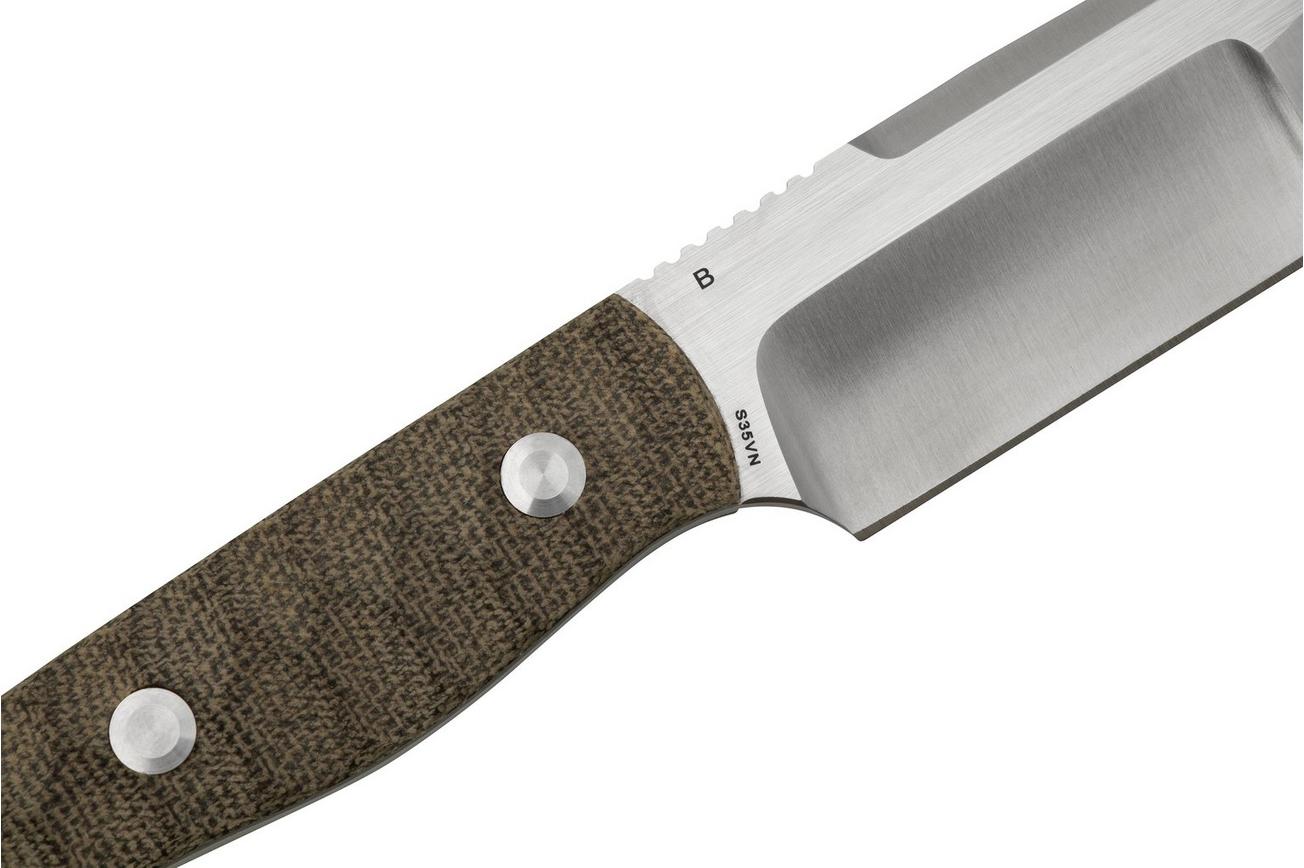 Bestech Heidi Blacksmith #2 Hollow Compound Grind, Satin, Canvas Micarta BFK04C vaststaand mes