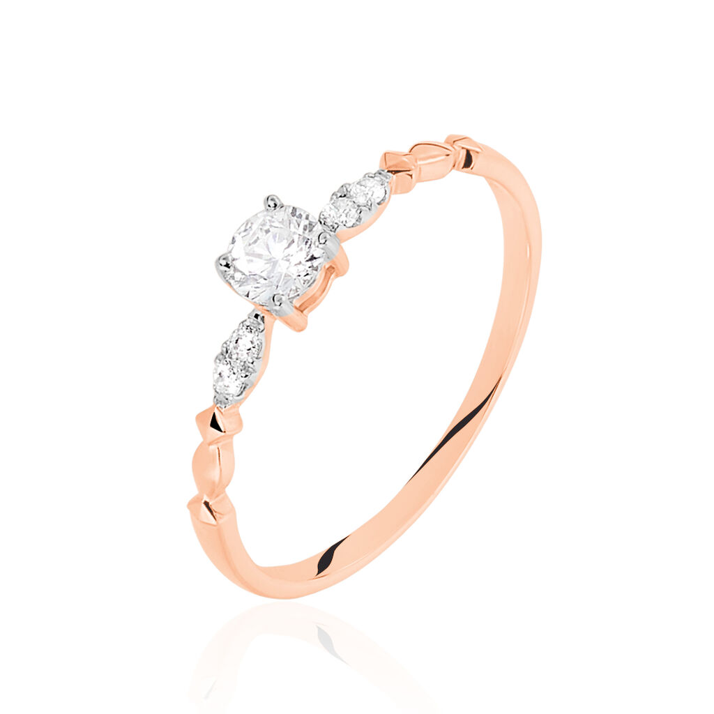 Bague Norhen Or Rose Oxyde De Zirconium