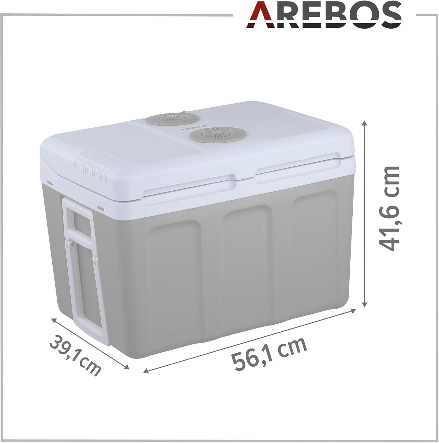 Arebos 40 Liter Kühlbox | zum Kühlen & Warmhalten | Mini Kühlschrank | Mobil Kühlschrank mit ECO Modus | 12/230 V für Auto & Steckdose | elektrische Kühlbox | Kühltasche | Isoliertasche | Anthrazit