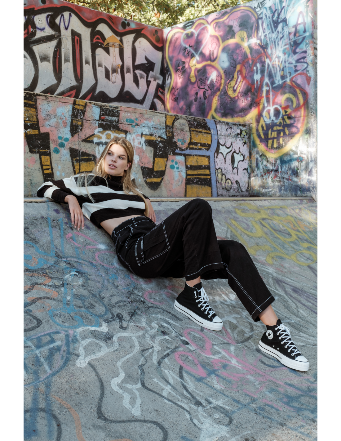 converse sneakers compensées montantes femme lift hi noir
