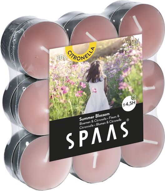 Spaas waxinelichten Canny summer blossom roze 4,5 uur 18 stuks D 11,8 H 3,2 cm