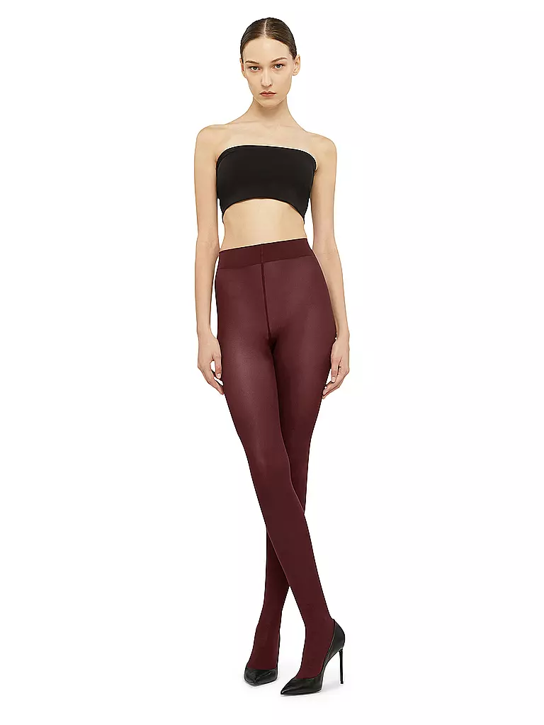 WOLFORD Feinstrumpfhose VELVET DE LUXE 66 port royal dunkelrot