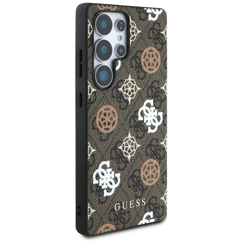 Samsung Galaxy S25 Ultra Leder Hardcase Hülle 4G Printed Colored Peony MagSafe-Modul (GUHMS25LP4PWPW) - Braun