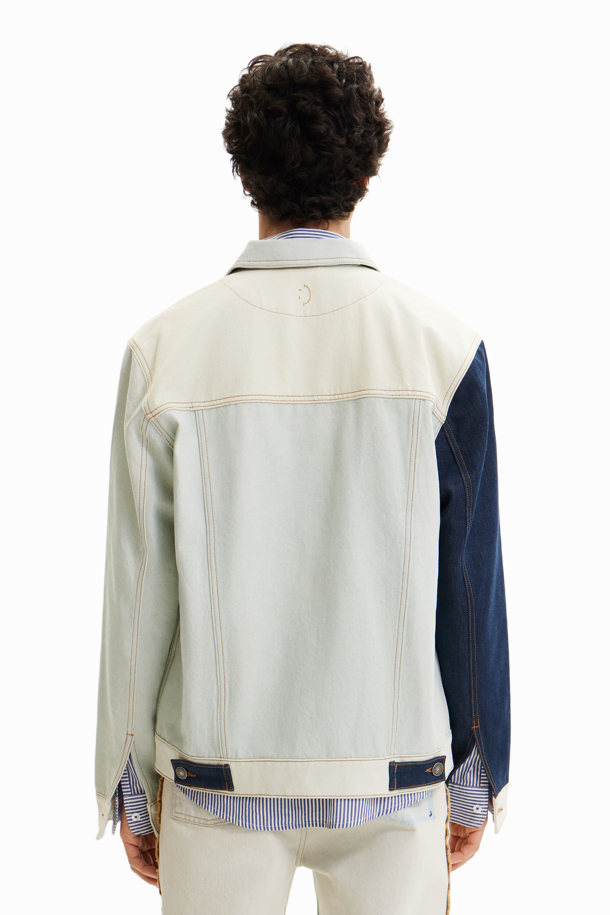 Surchemise en jean patchwork