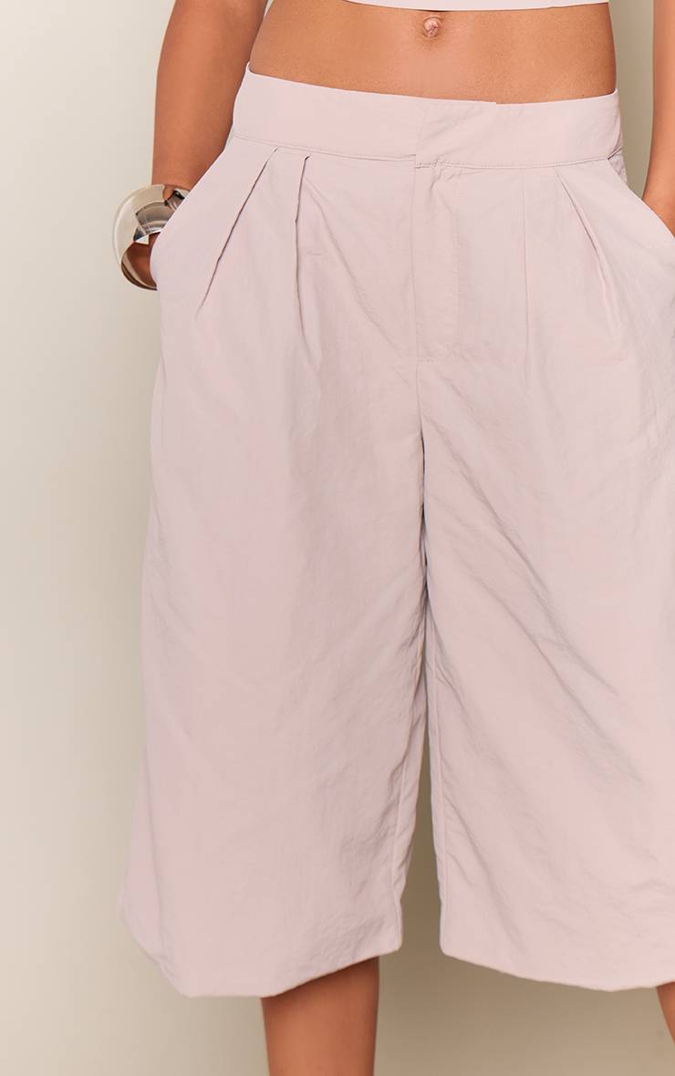 Gris Short Long Tissé À Double Pli