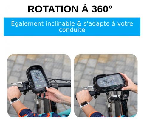 Support Telephone Velo étanche avec Housse de Pluie Transparente et Une Fixation innovante.