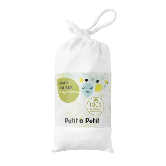 Drap housse en jersey bio   Blanc        60 x 120 cm   de               Petit à petit