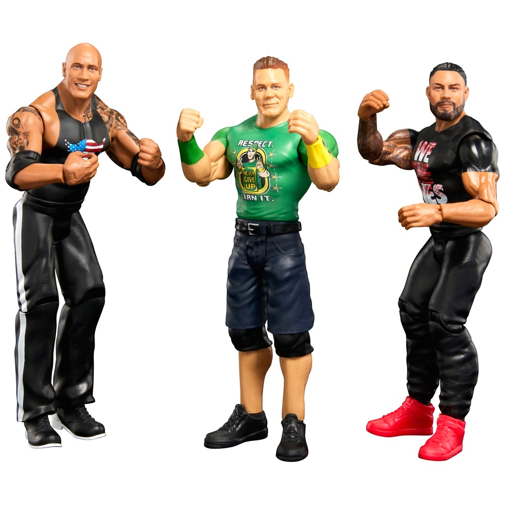 WWE Main Event Superstars Basic 3er-Pack – Roman Reigns, John Cena & The Rock