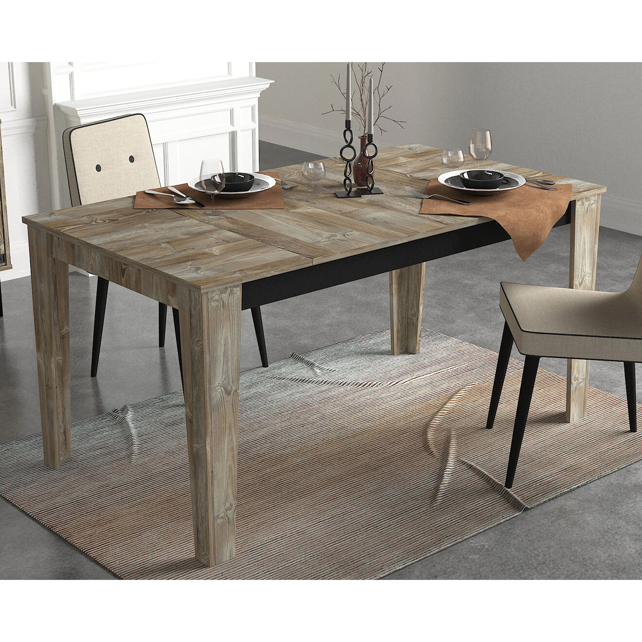 Homitis Table Costa bois/noir - 145x76x85 cm