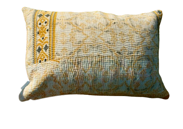 Kussen Kantha vintage 40x60 cm yellow blue